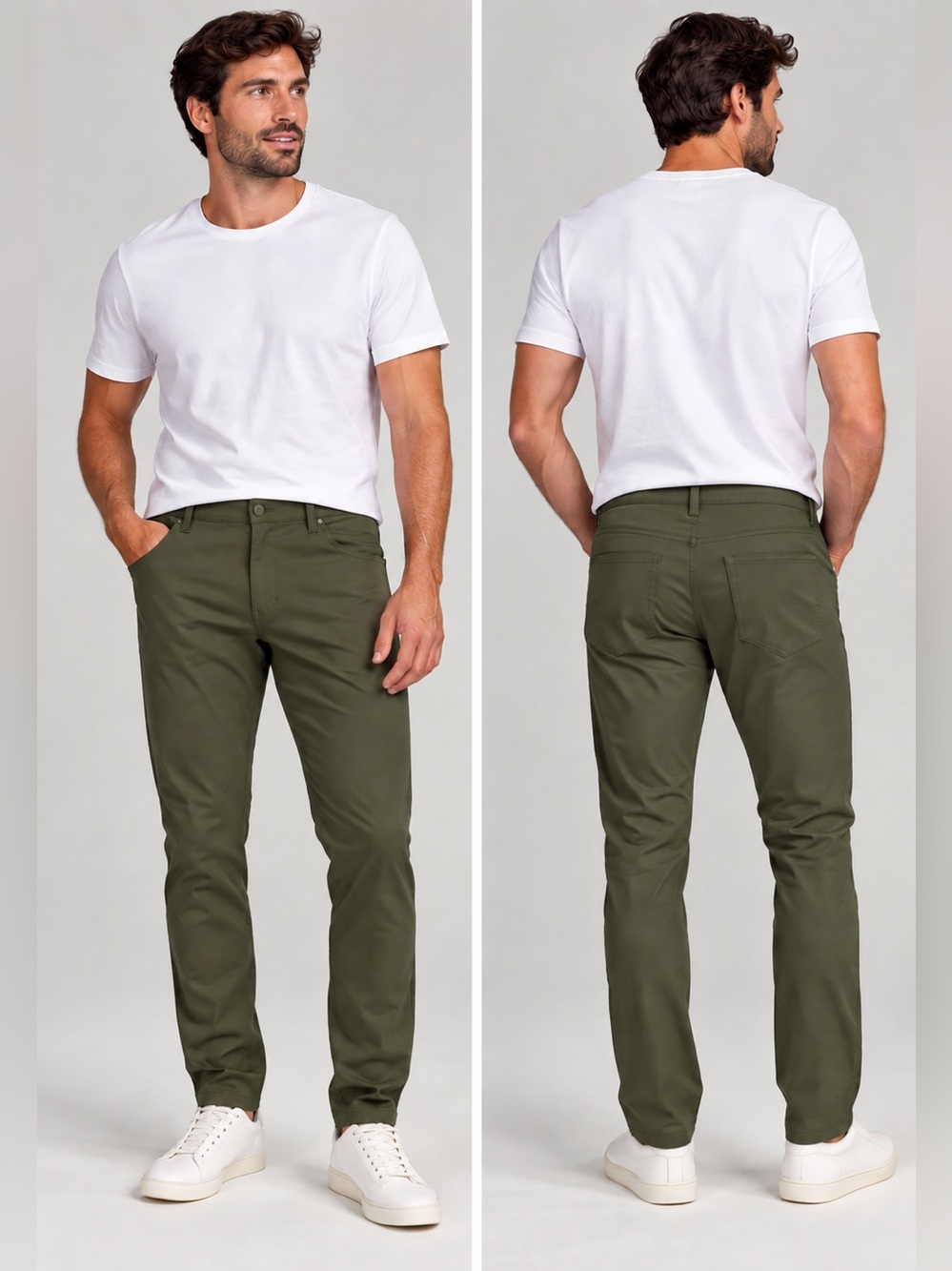 Lululemon Men’s ABC Slim fit 5 pocket army green pants size 30